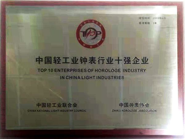 3. Top 10 Watch Enterprises in China Light Industry （Rank 4th）